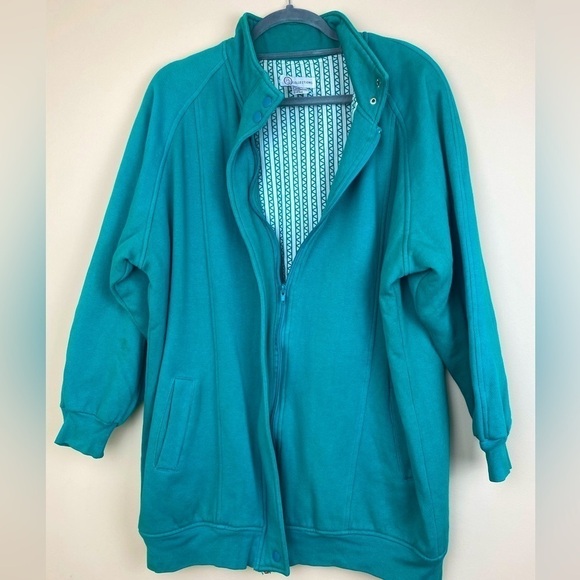 Shacket Vintage turquoise Cotton Lined Drop Shoulder Coat by Pb collection OS - Picture 1 of 6